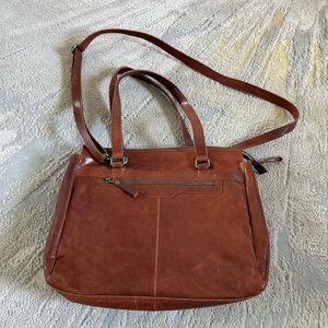 SPIKES & SPARROW LEATHER LAPTOP SHOULDER BAG COGNAC brown work bag tote